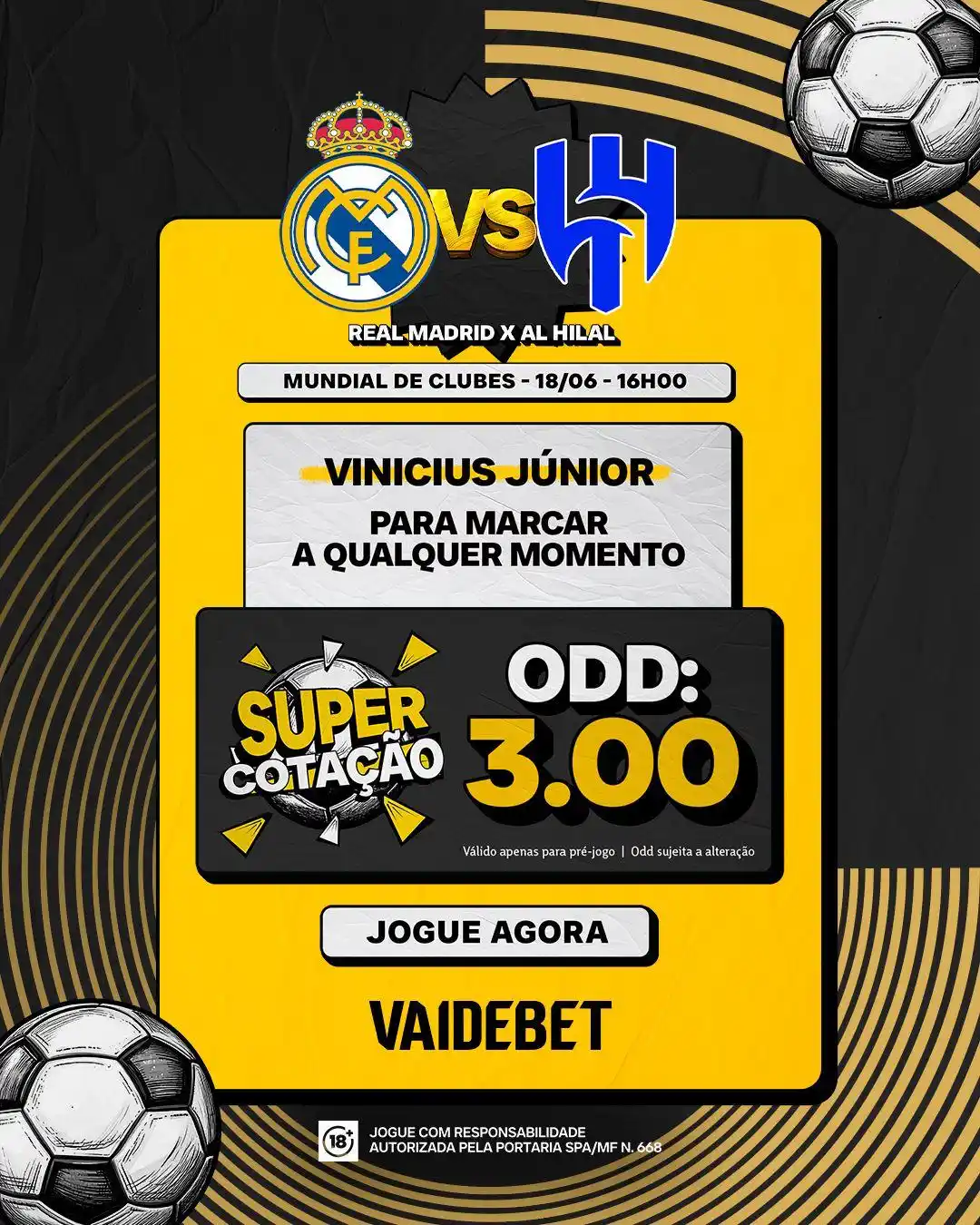 Image from Canal VaideBet Oficial: 🔥Supercotação no Mundial de Clubes🏆 O Real Madrid entra em campo co...
