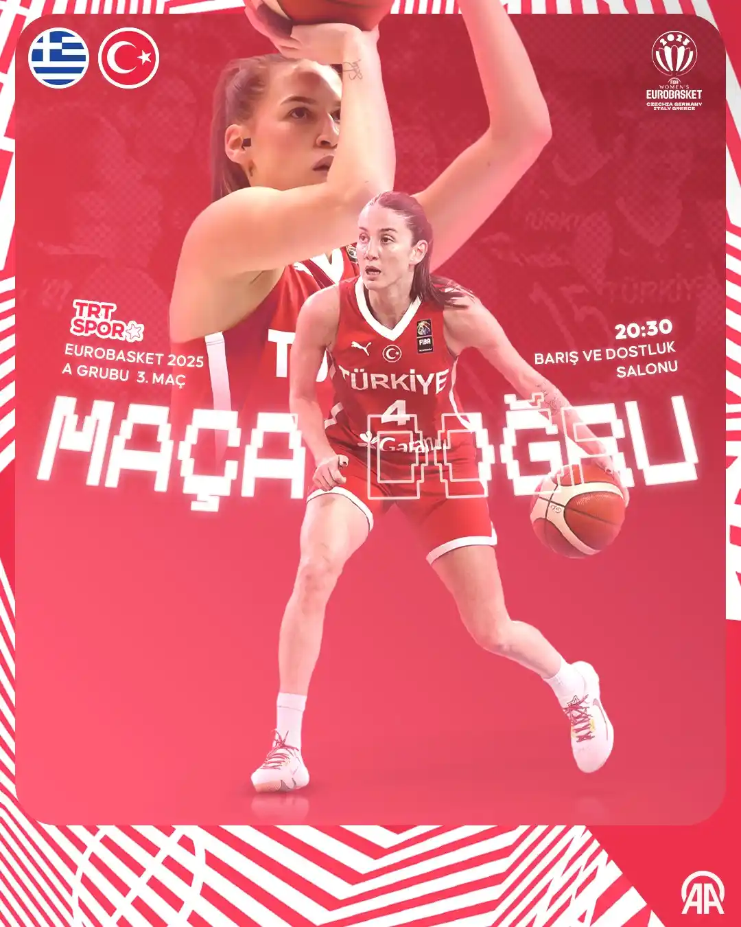 Image from AA Spor: 🇹🇷 🏀 A Milli Kadın Basketbol Takımı, gruptaki son maçında bu akşam ...