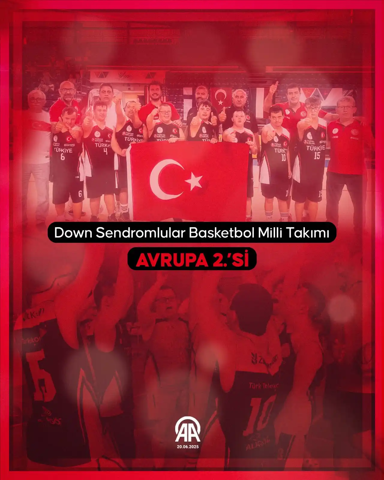 Image from AA Spor: 🇹🇷🏀 Down Sendromlular Basketbol Milli Takımı, Avrupa Şampiyonası fi...