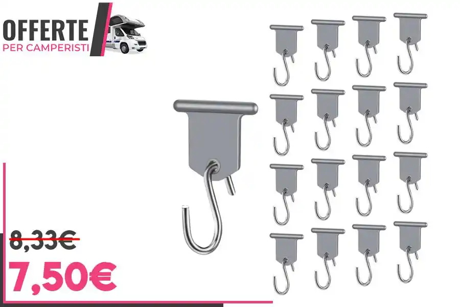 Image from OFFERTE per CAMPERISTI: *URAQT 17 Pezzi Ganci per Tendalini da Camper e Roulotte* ‼️ Minimo S...