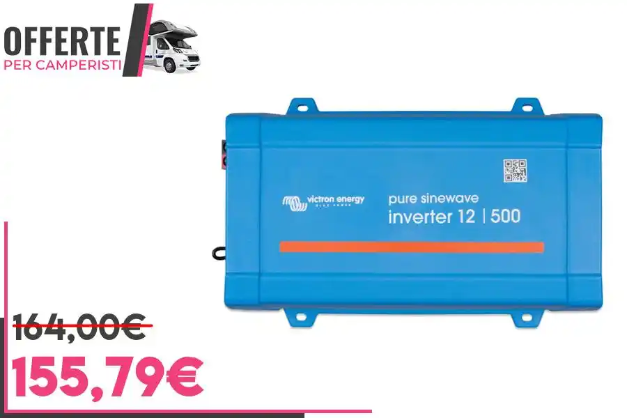Image from OFFERTE per CAMPERISTI: *Victron Energy 500VA 12-Volt 230V AC Inverter ad Onda Sinusoidale Pur...