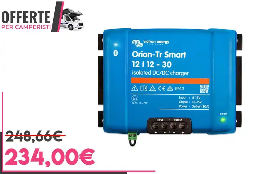 Image from OFFERTE per CAMPERISTI: *Victron Energy Orion-Tr Smart 12/12-Volt 30 amp 360-Watt Caricatore D...
