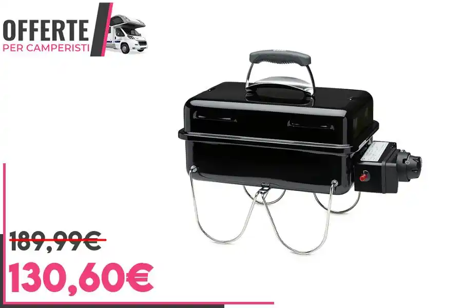Image from OFFERTE per CAMPERISTI: *Weber Go-Anywhere Barbecue a Gas, il BBQ a gas portatile che si chiud...