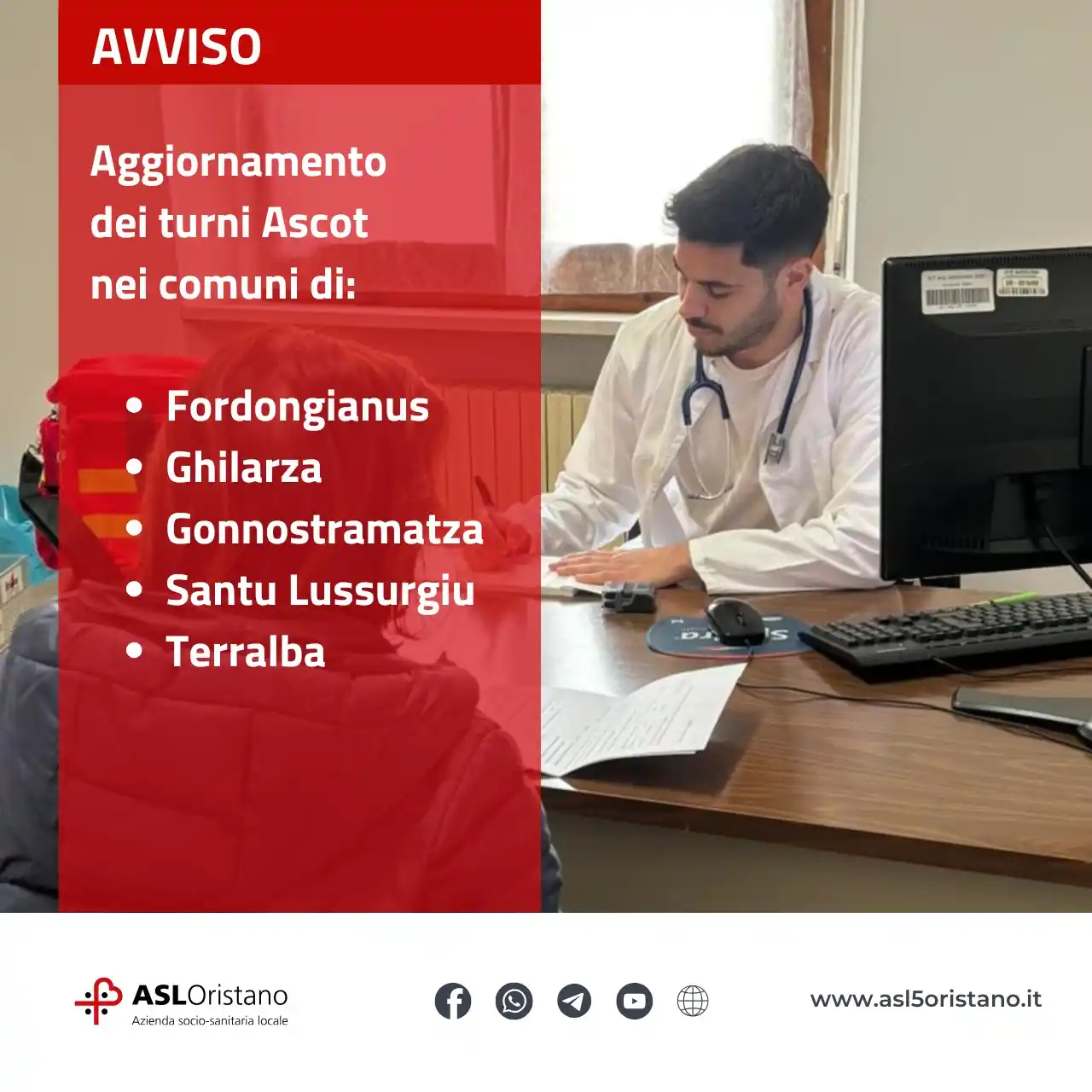 Image from Asl Oristano: Ambulatori straordinari di comunità territoriali, gli aggiornamenti de...