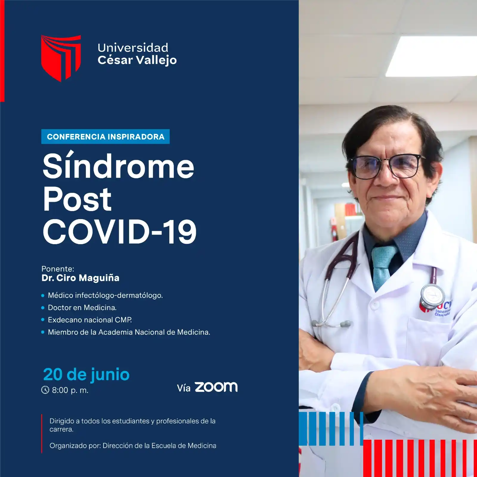 Image from Universidad César Vallejo: 🔊 *¡Aprende con un experto sobre el síndrome Post COVID-19!* 🦠 Acom...