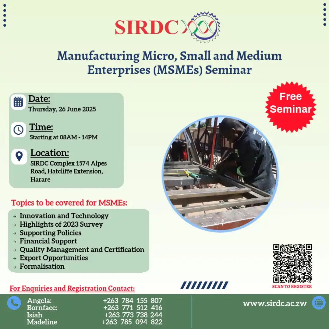 Image from SIRDC ZIMBABWE: Attend the Seminar for a bouquet of comprehensive information, to incr...