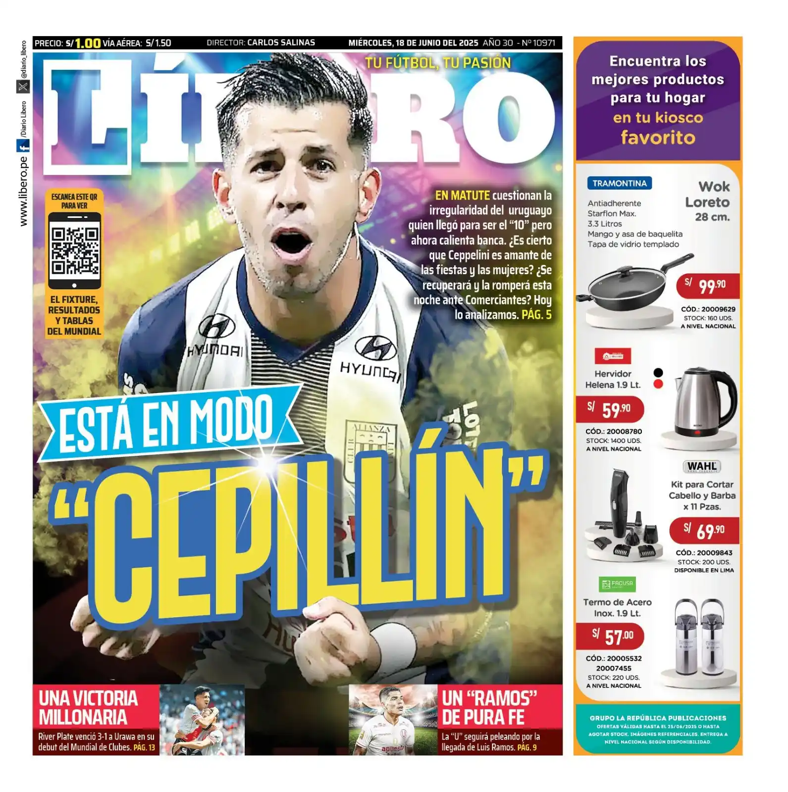 Image from Líbero: Buenos días, la portada de hoy: 📰 𝔼𝕊𝕋𝔸́ 𝔼ℕ 𝕄𝕆𝔻𝕆 ❞ℂ𝔼ℙ𝕀𝕃𝕃�...