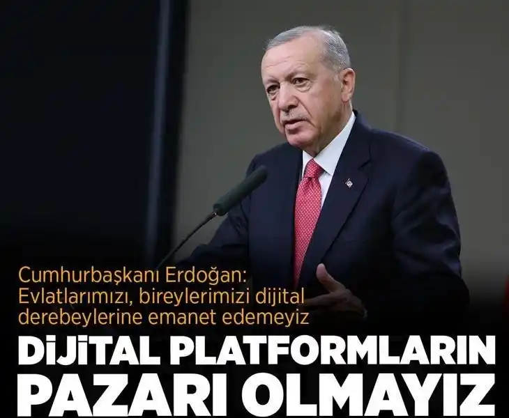 Image from Milliyet: Cumhurbaşkanı Erdoğan: Sosyal medyadaki saldırgan davranışlar travmala...