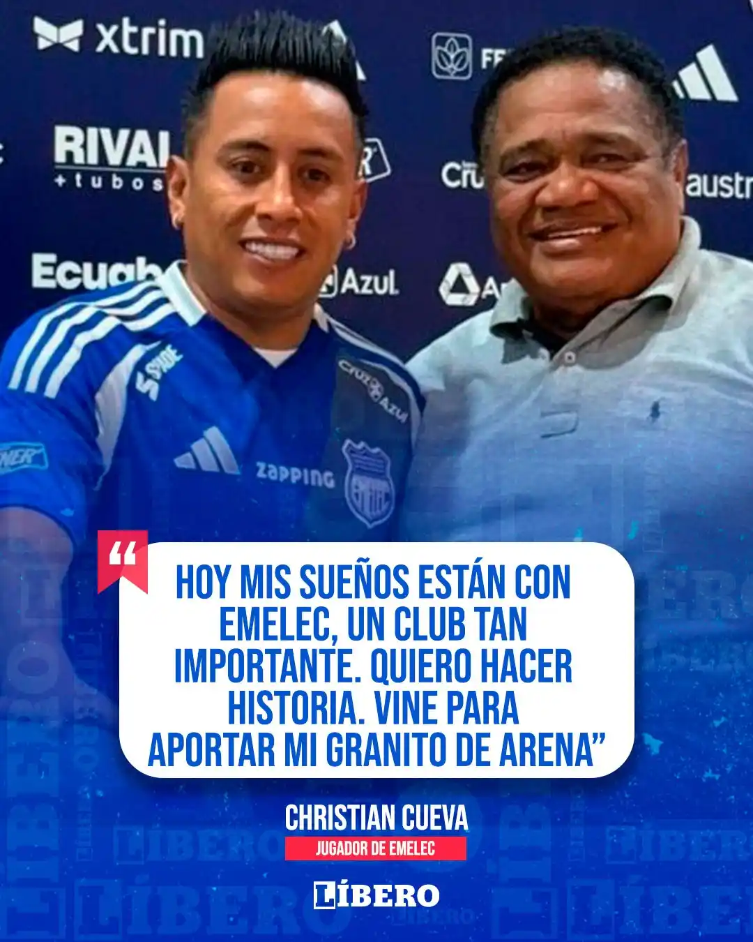Image from Líbero: ¡𝗗𝗘𝗖𝗜𝗗𝗜𝗗𝗢 𝗔 𝗗𝗘𝗝𝗔𝗥 𝗦𝗨 𝗛𝗨𝗘𝗟𝗟𝗔! ⚡🔷  Christian Cuev...