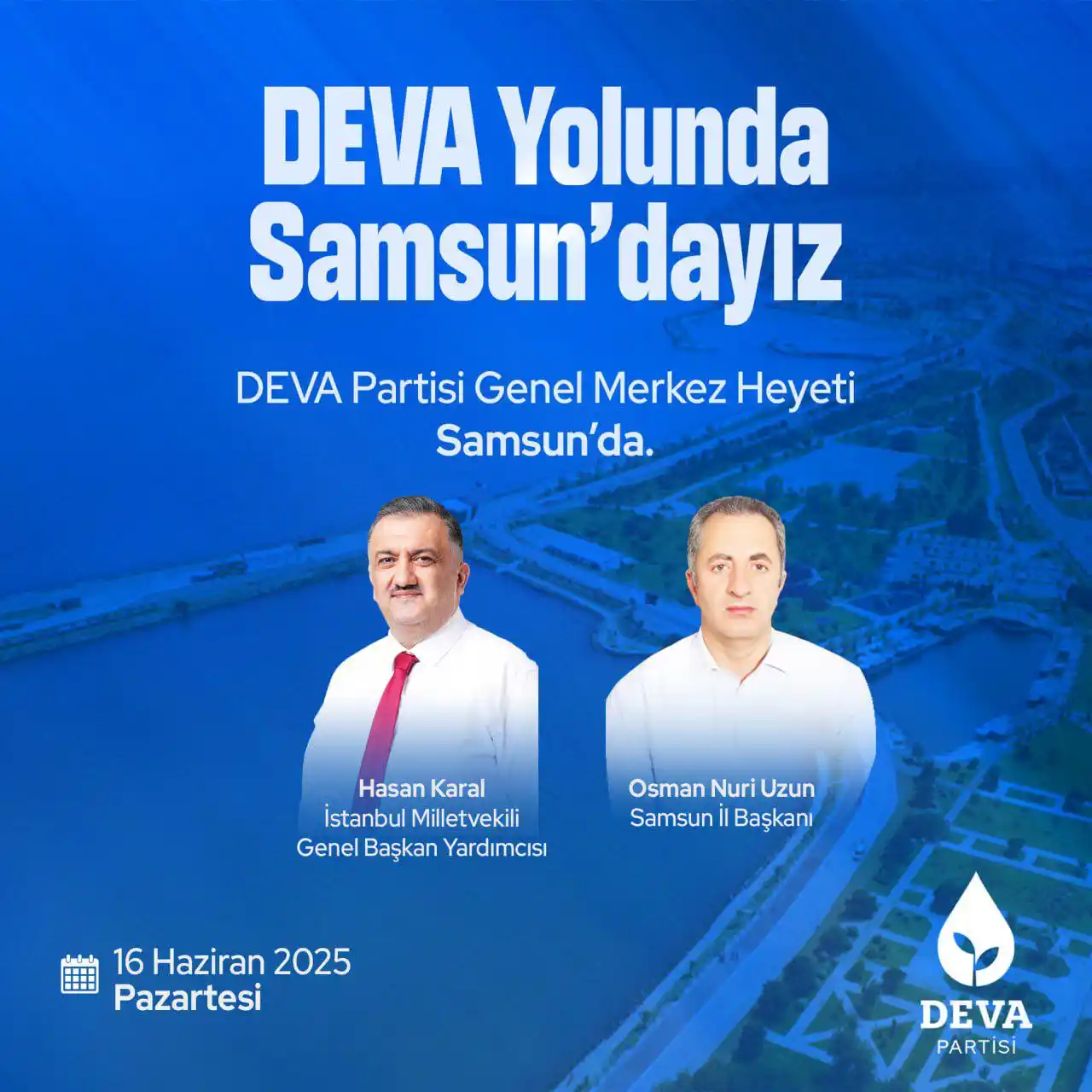 Image from DEVA Partisi: DEVA Yolunda Samsun'dayız. Genel Merkez Heyetimiz, bugün Samsun'da....