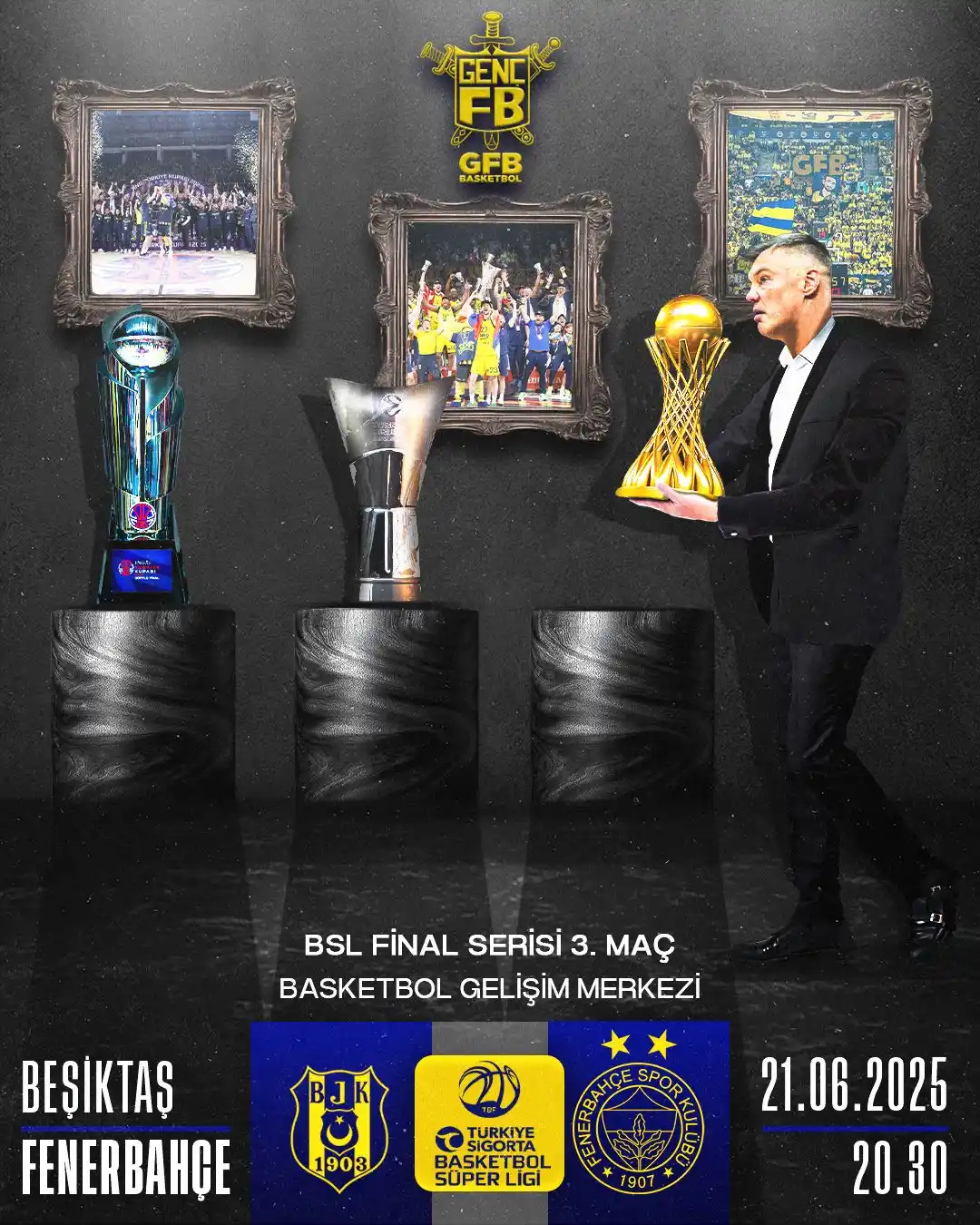 Image from Genç Fenerbahçeliler: 🏀 GAME DAY! 🏆 Türkiye Sigorta BSL Final Serisi Üçüncü Maç 🆚 Beşikt...