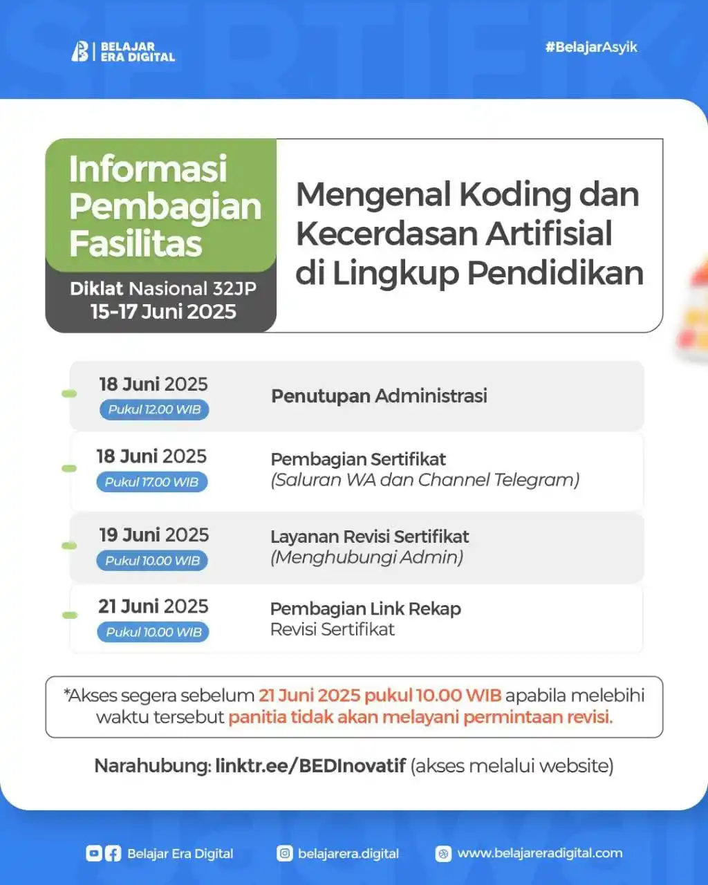 Image from Kelas Belajar Era Digital: 📍 *Informasi Pembagian Fasilitas*  🙏☺️ _Terimakasih bapak/Ibu pesert...