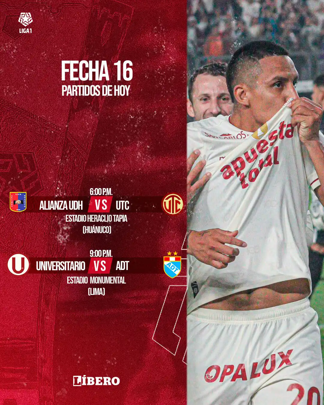 Image from Lรญbero: ยก๐๐ ๐๐๐๐ ๐ ๐๐ ๐๐๐๐! ๐ต๐ชโฝ Estos son los partidos que se j...