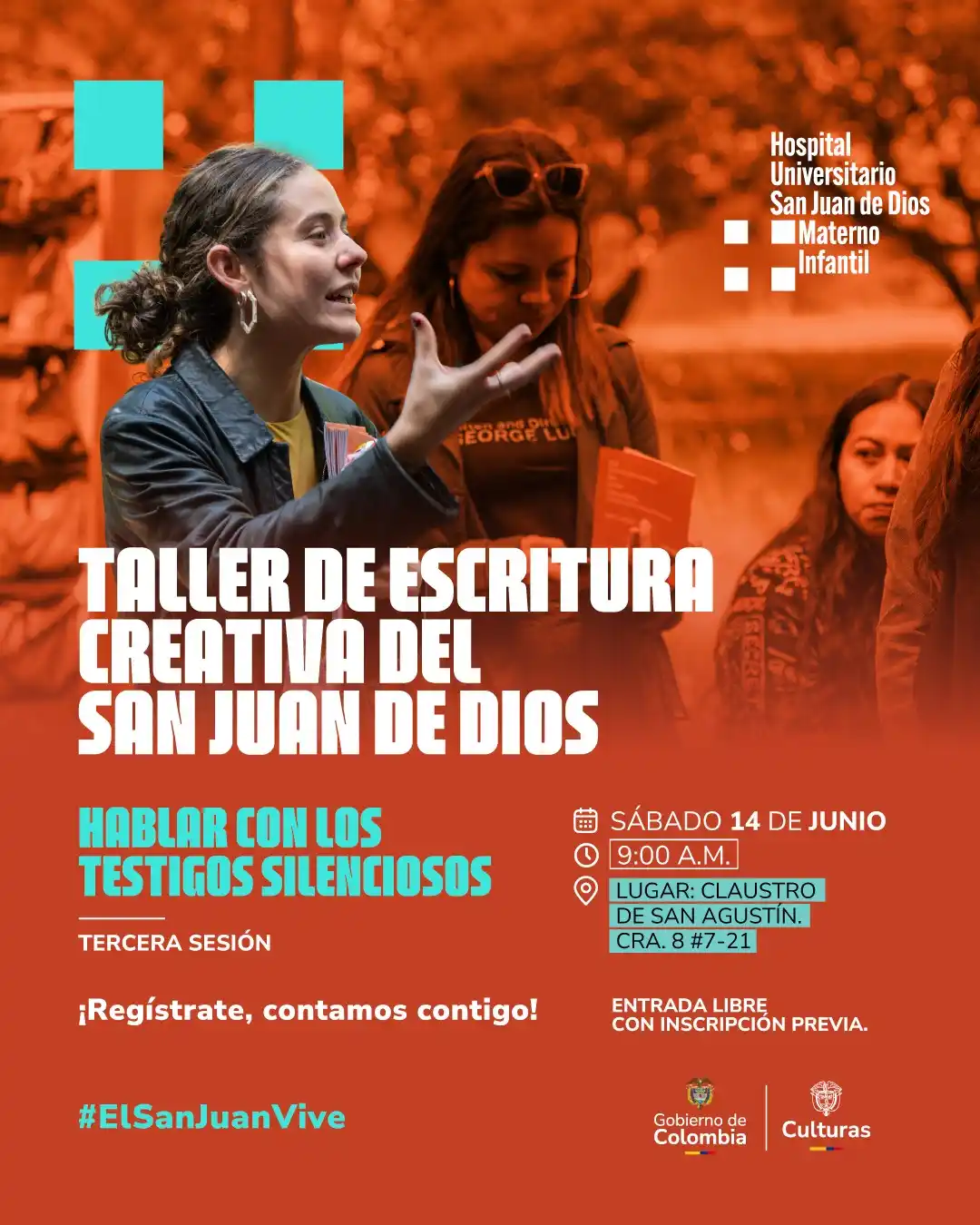 Image from Ministerio de las Culturas, las Artes y los Saberes de Colombia: Llega la tercera sesión del Taller de Escritura sobre el San Juan de D...