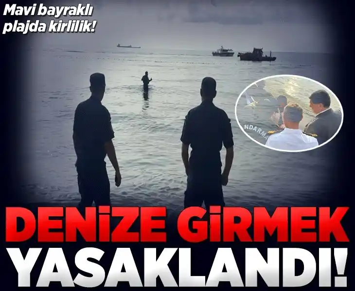 Image from Milliyet: Mavi bayraklı plajda kirlilik! Denize girmek yasaklandı https://www.m...