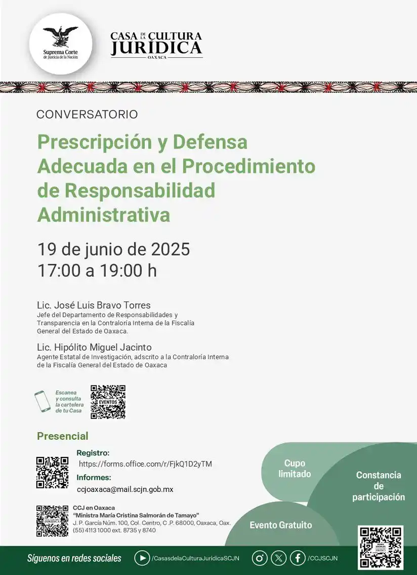 Image from Derecho Disciplinario Mx: Para nuestros amigos del *Capítulo Oaxaca* los invitamos a este conver...