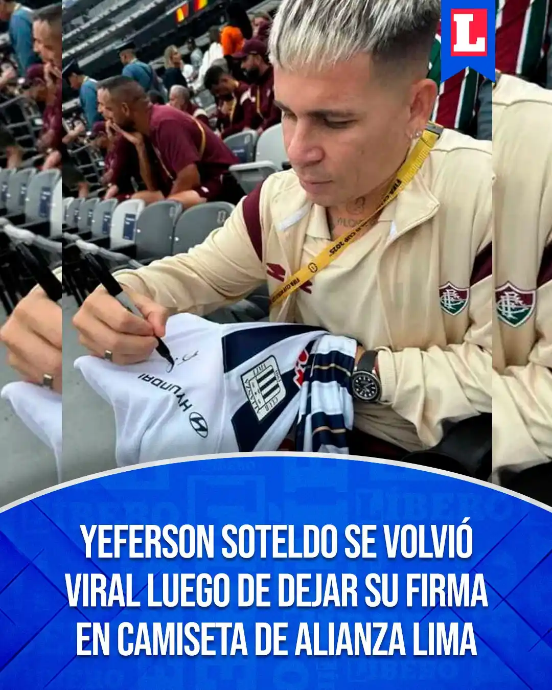 Image from Líbero: ¡𝗤𝗨𝗘 𝗟𝗘 𝗣𝗢𝗡𝗚𝗔𝗡 𝗘𝗟 𝗖𝗢𝗡𝗧𝗥𝗔𝗧𝗢! ⚪🔵✍️  Yeferson Sotel...