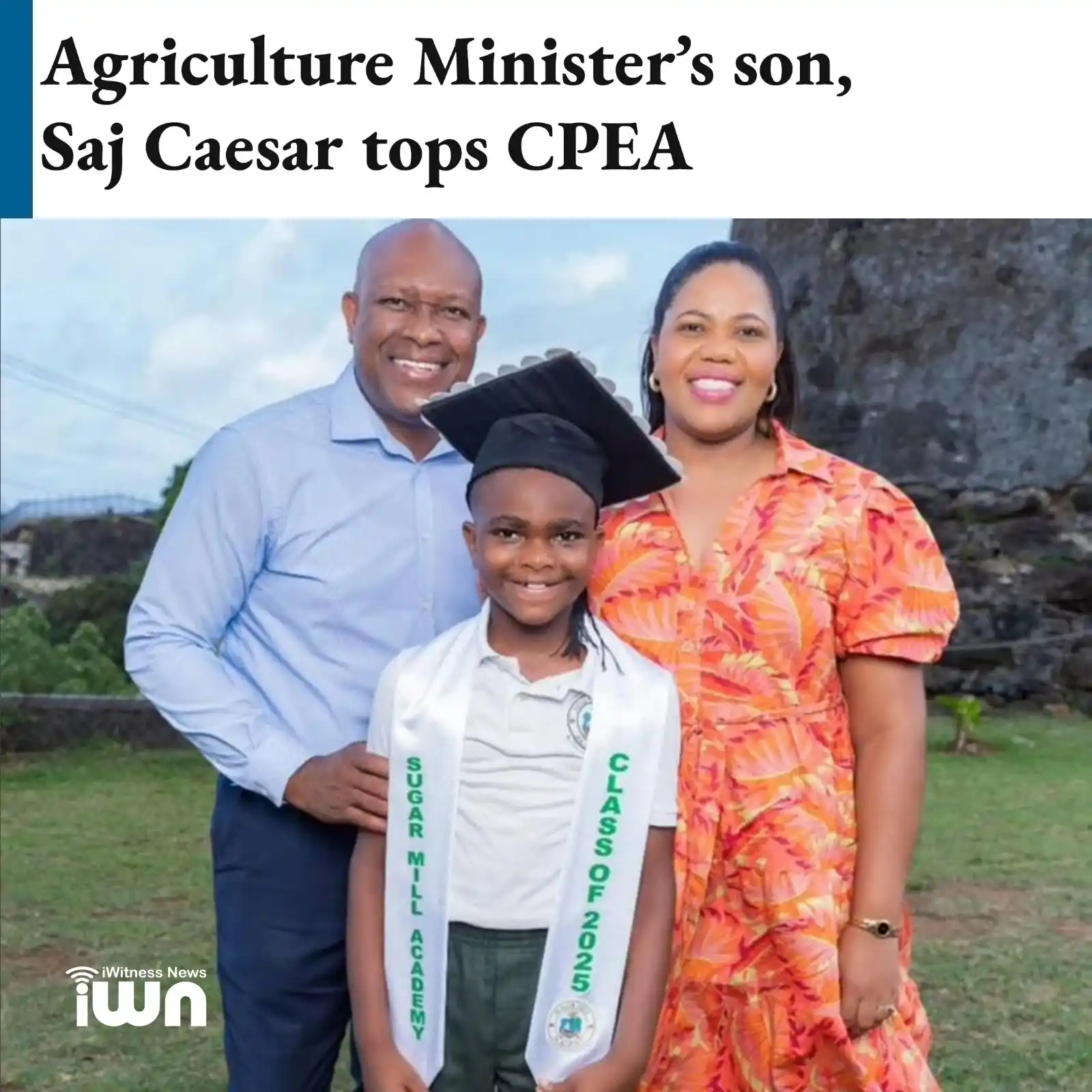 Image from iWitness News: Saj Christophe Caesar, the son of Minister of Agriculture Saboto Caesa...