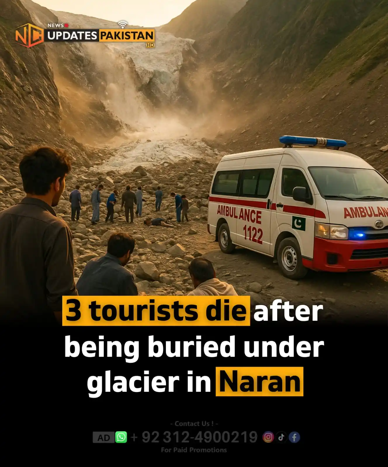 Image from NC Updates Pakistan: 🚨 Three people, including a child, who were going for tourism in Sohn...