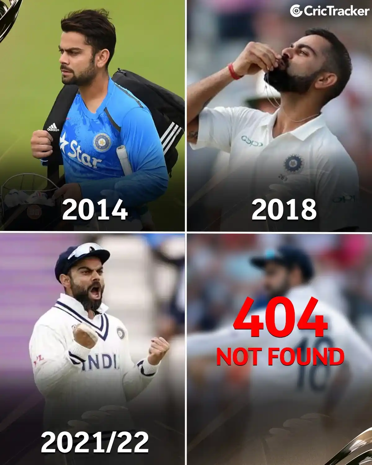 Image from CricTracker: 5,049 days since India last played a Test in England without Virat Koh...