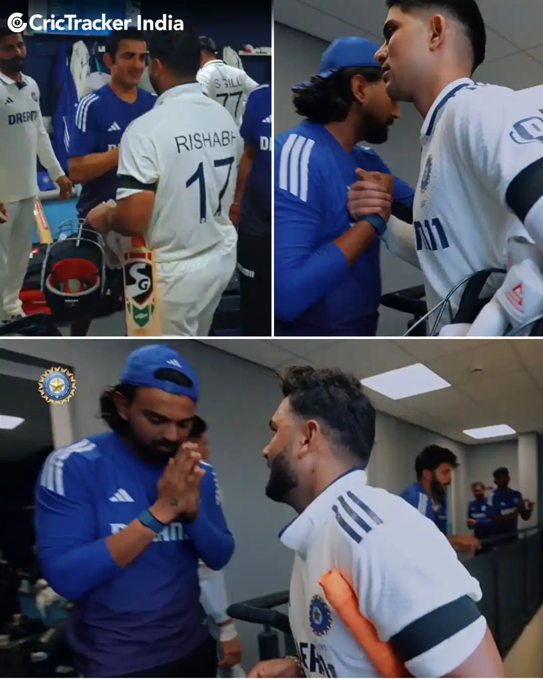 Image from CricTracker: A special welcome for Shubman Gill and Rishabh Pant in the dressing ro...
