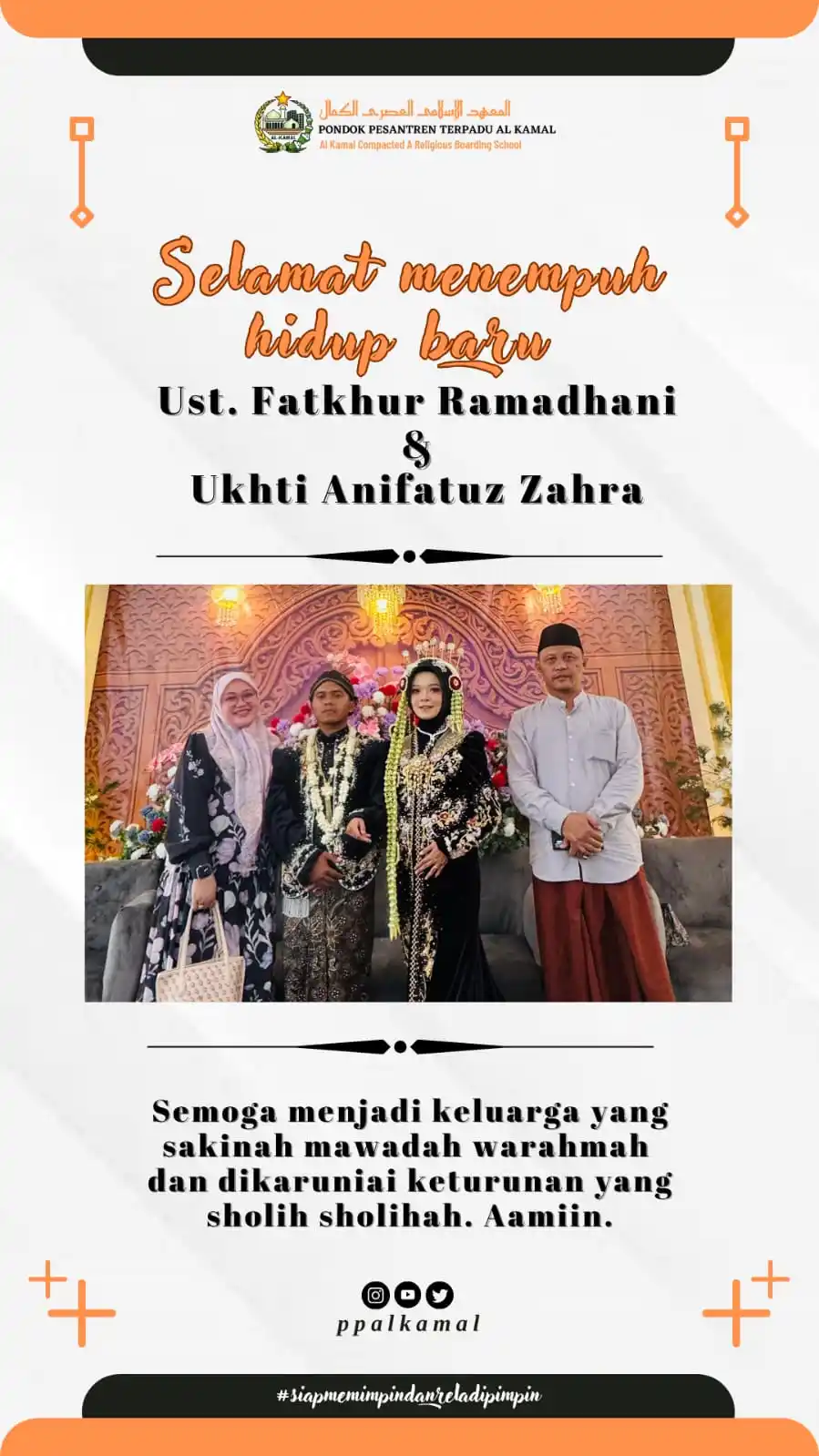 Image from Pondok Al Kamal: "Apabila seorang hamba menikah, maka ia telah menyempurnakan separuh a...