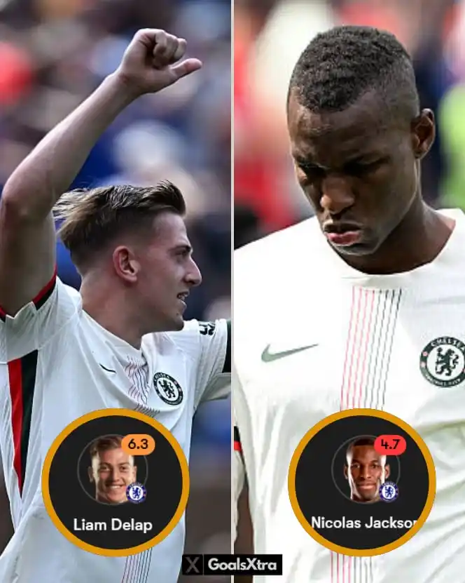 Image from GOAL RUSH HQ: Chelsea's strikers Liam Delap and Nicolas Jackson vs Flamengo 🫠🫠...