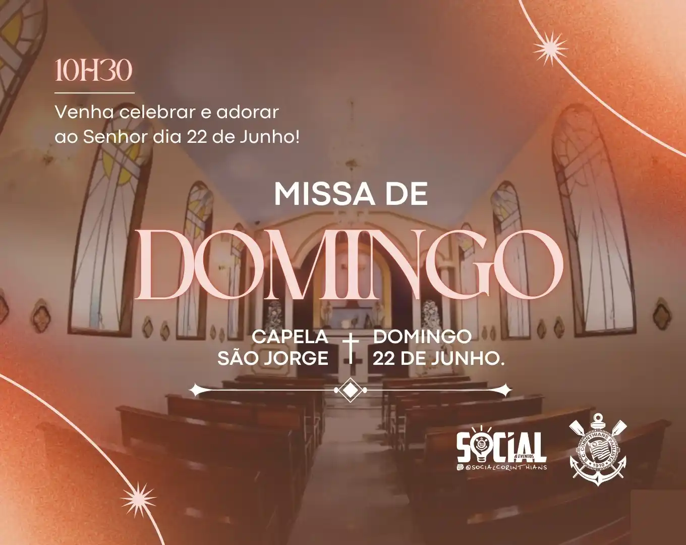 Image from Corinthians | Parque São Jorge : 🙏✨ *Convite Especial* ✨🙏 Neste domingo, 22 de Junho, às 10h30, conv...