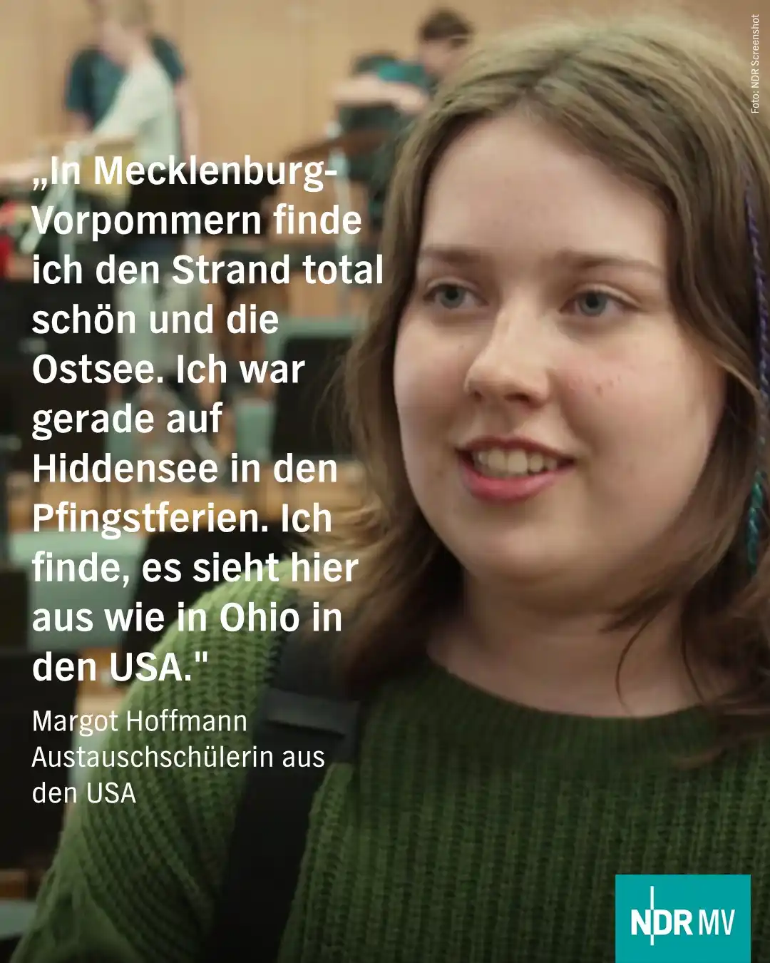 Image from NDR MV Nachrichten: 👉🏻 Ein Jahr lang hat Margot Hoffmann in Deutschland gelebt. Die 16-J...