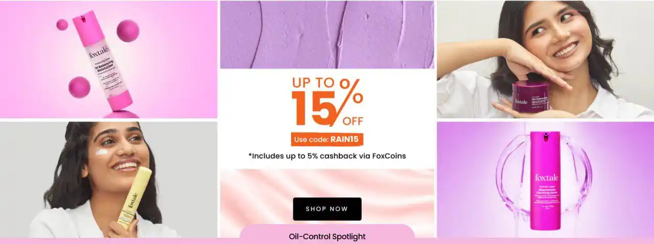Image from Mynaa: 🔥 Foxtale Super Spotlight! 🔥 ✨ Get up to 15% OFF + Extra 5% Cashbac...