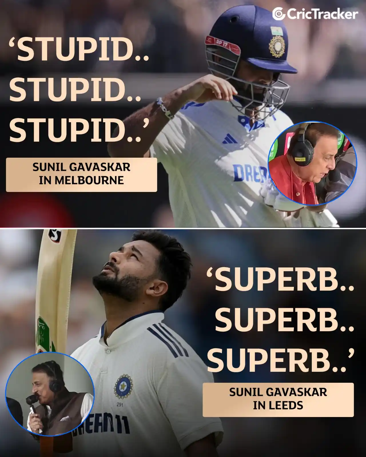 Image from CricTracker: From โ๐บ๐๐๐๐๐
โ to โ๐บ๐๐๐๐๐โ - thatโs Rishabh Pant for you ๐ฏ...