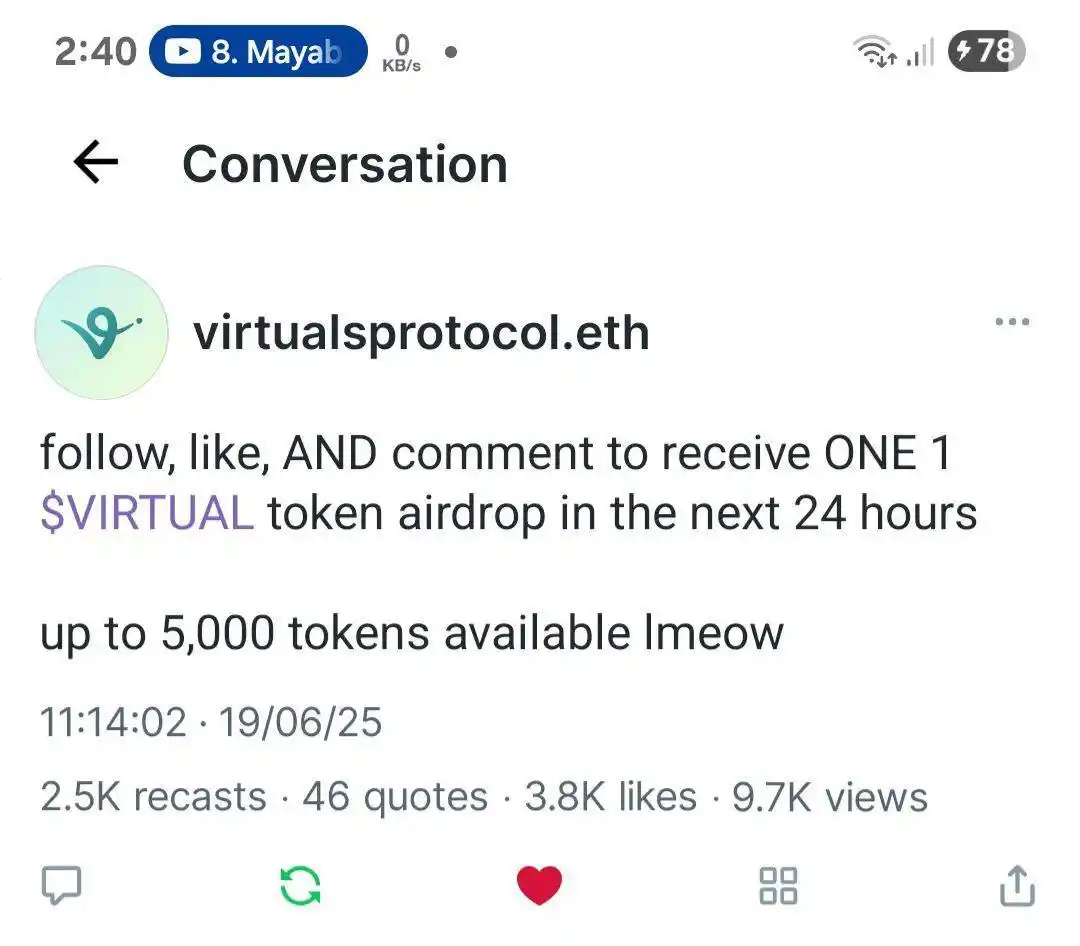 Image from Bravo Alpha Hub 🚀⛏️👨🏾‍💻: https://farcaster.xyz/virtualsprotocol.eth/0xdd8544e2  📍...