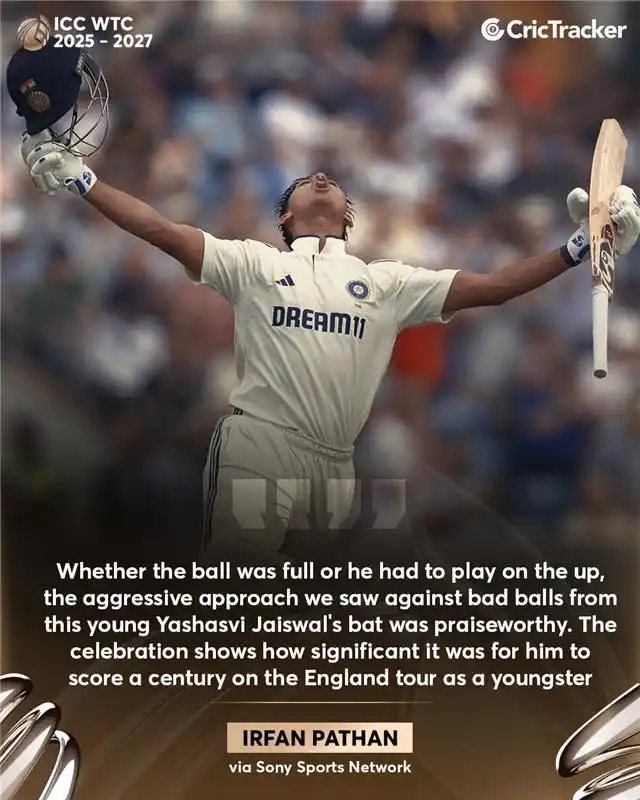 Image from CricTracker: Irfan Pathan hails Yashasvi Jaiswal for his outstanding performance ag...
