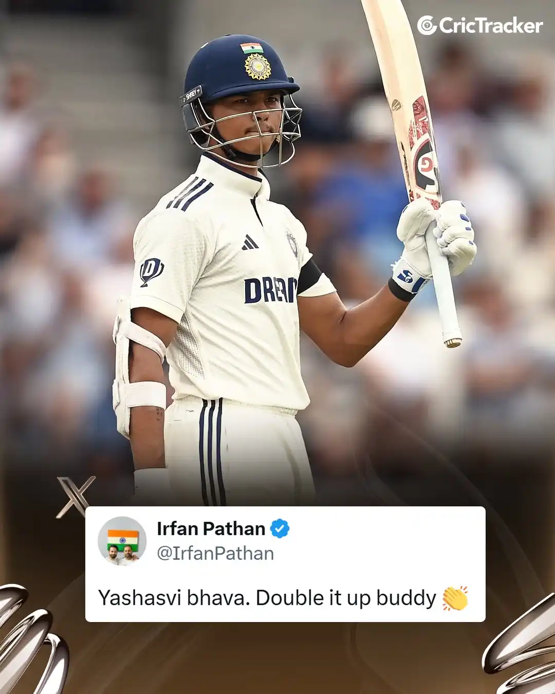Image from CricTracker: Irfan Pathan is backing Yashasvi Jaiswal to capitalize on his start in...