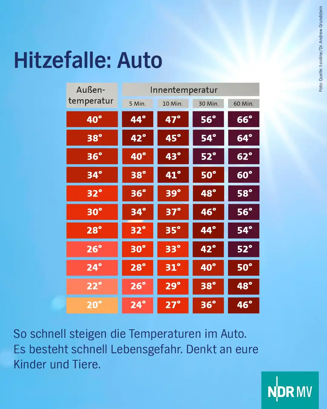 Image from NDR MV Nachrichten: Man kann es nicht oft genug sagen: Bitte denkt an eure Kinder, Hunde u...