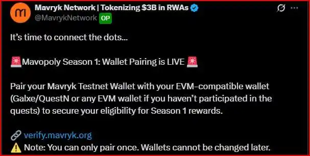 Image from COUNSELOR AYOBAMI: Mavryk Update ~ Wallet Pairing! To sync your activity on Galxe, Quest...