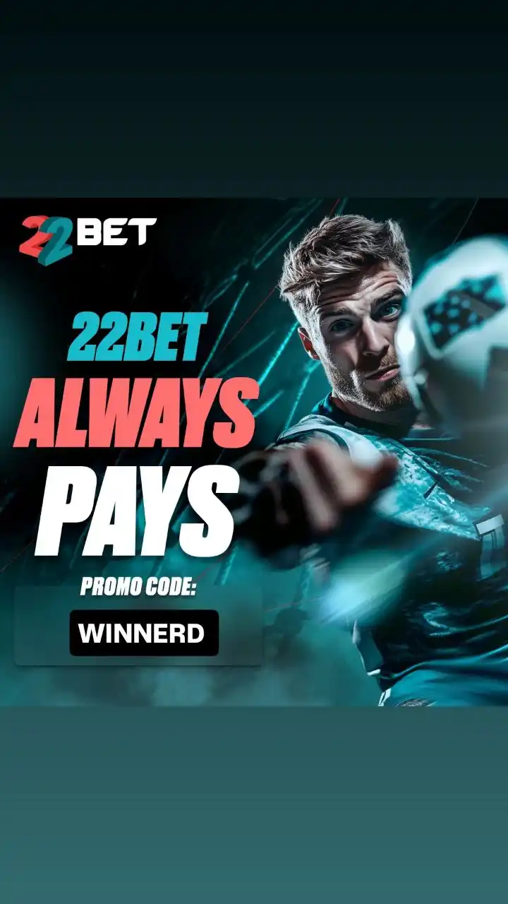 Image from Dau Tips: Rollover on @22betNaija Code 👉 V3Y2V Register&Play 👉 bit.ly/4l2Kro...