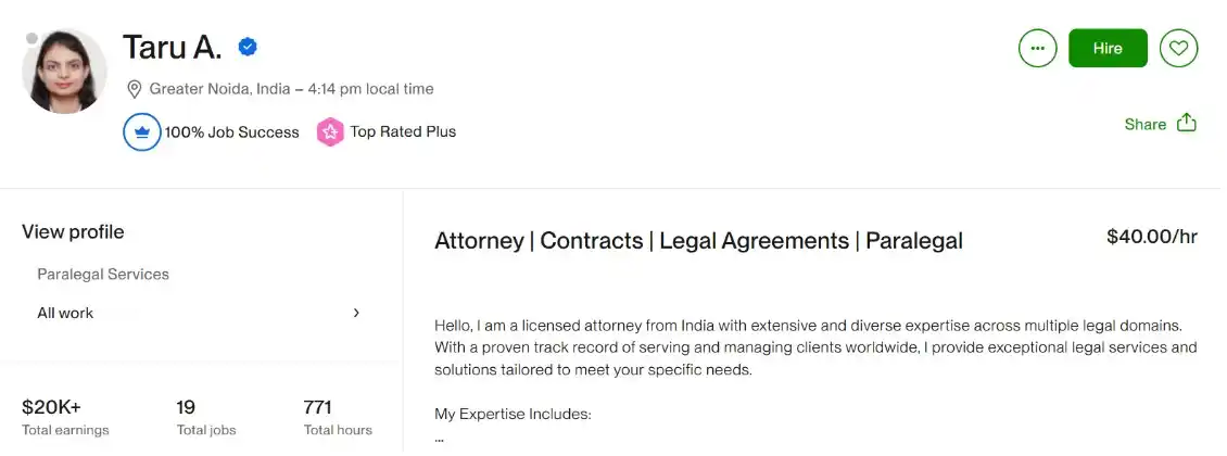 Image from LawSikho Community: *Soon, one project turned into many.*   She began getting work consist...