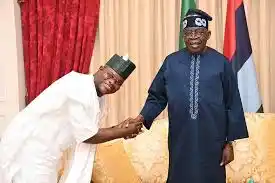 Image from VILLA INFOSTRATIC CHANNEL 02: STATEHOUSE PRESS RELEASE  .President Tinubu greets former Governor Yah...