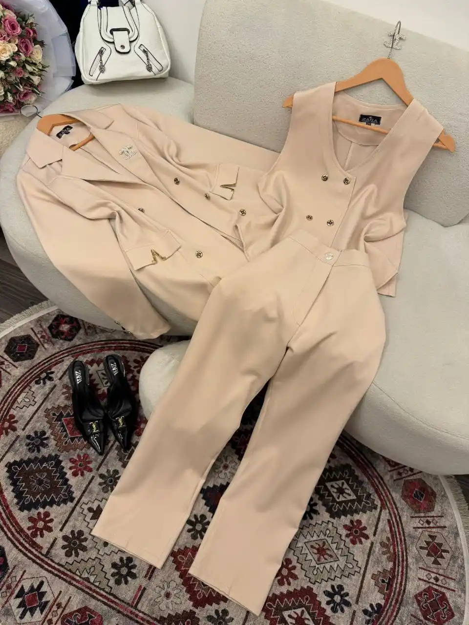 Image from متجر زهره🛍️للملابس👗: طقم 3 قطع صيفي بارد❄ سايز :38-40-42-44-46-48 كوالتي عالي الجو...