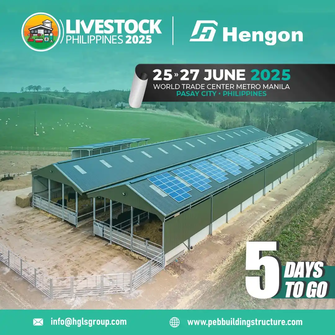 Image from Hengon Steel Structure: 🖐 5 days to go! Get ready for innovation in livestock solutions! 🏗 H...