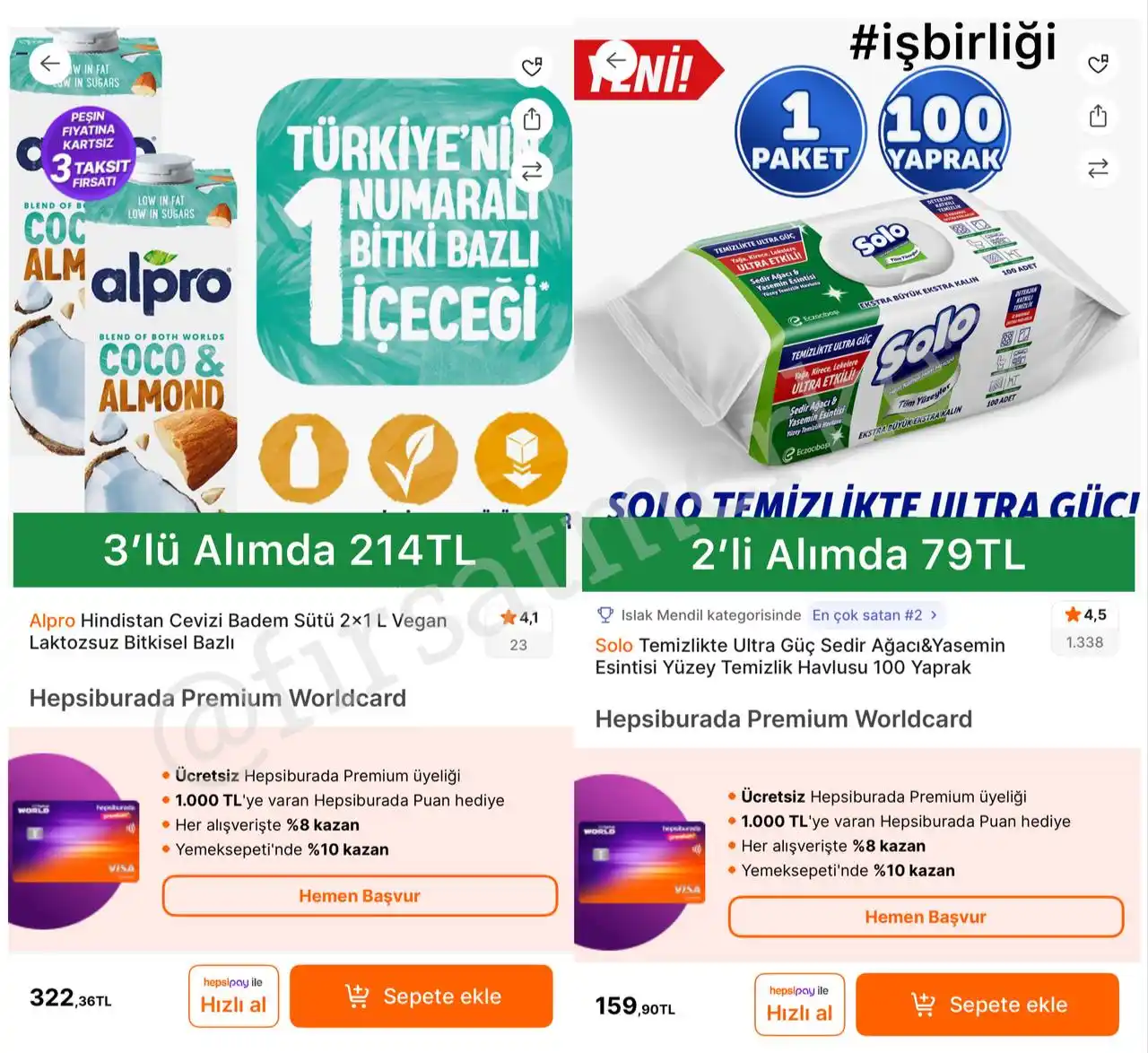 Image from İndirim Fırsat Merkezi: 🔥Alpro Hindistan Cevizi Badem Sütü 2x1Lt Vegan   ✅322TL - 3’lü Alımda...