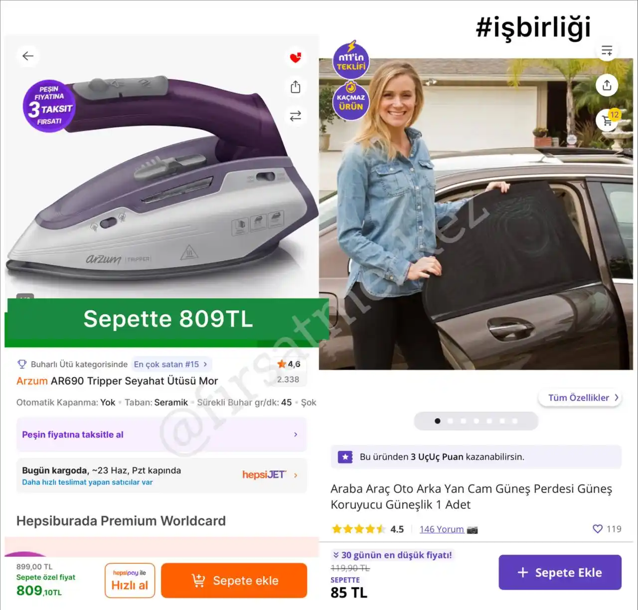 Image from İndirim Fırsat Merkezi: 🔥Arzum Tripper Seyehat Ütüsü Mor ✅Sepette 809TL’ye Düşüyor - Piyasas...