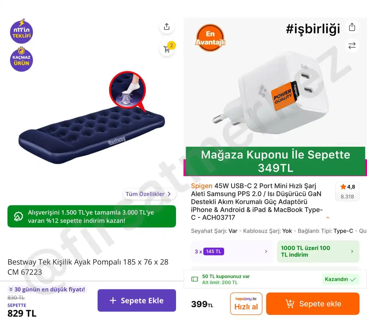Image from İndirim Fırsat Merkezi: 🔥Bestway Tek Kişilik Ayak Pompalı Şişme Yatak 185x76x28Cm   ✅Sepette ...