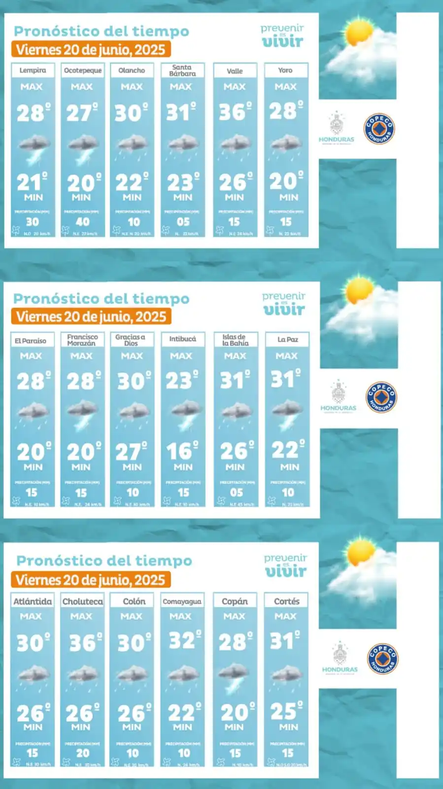 Image from Enfoque Digital HN: Clima || ¡Buen día 🌦️🤗! Le compartimos el estado del tiempo para hoy...