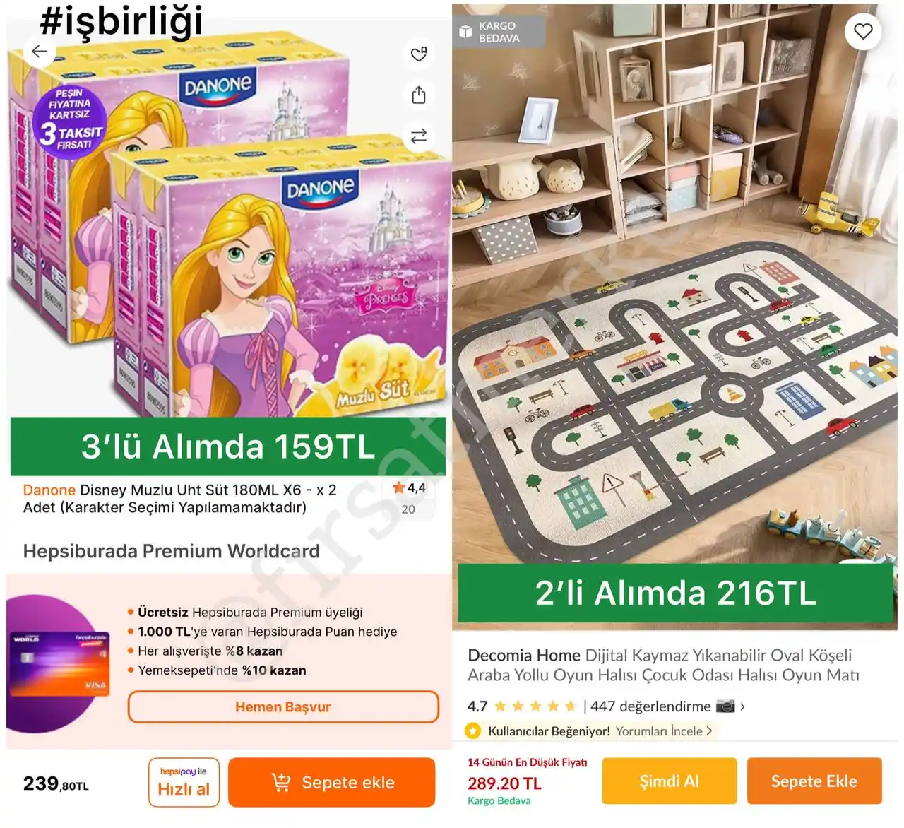 Image from İndirim Fırsat Merkezi: 🔥Danone Disney Muzlu Uht Süt 180Mlx6 2 Adet ✅239TL - 3’lü Alımda 3 A...