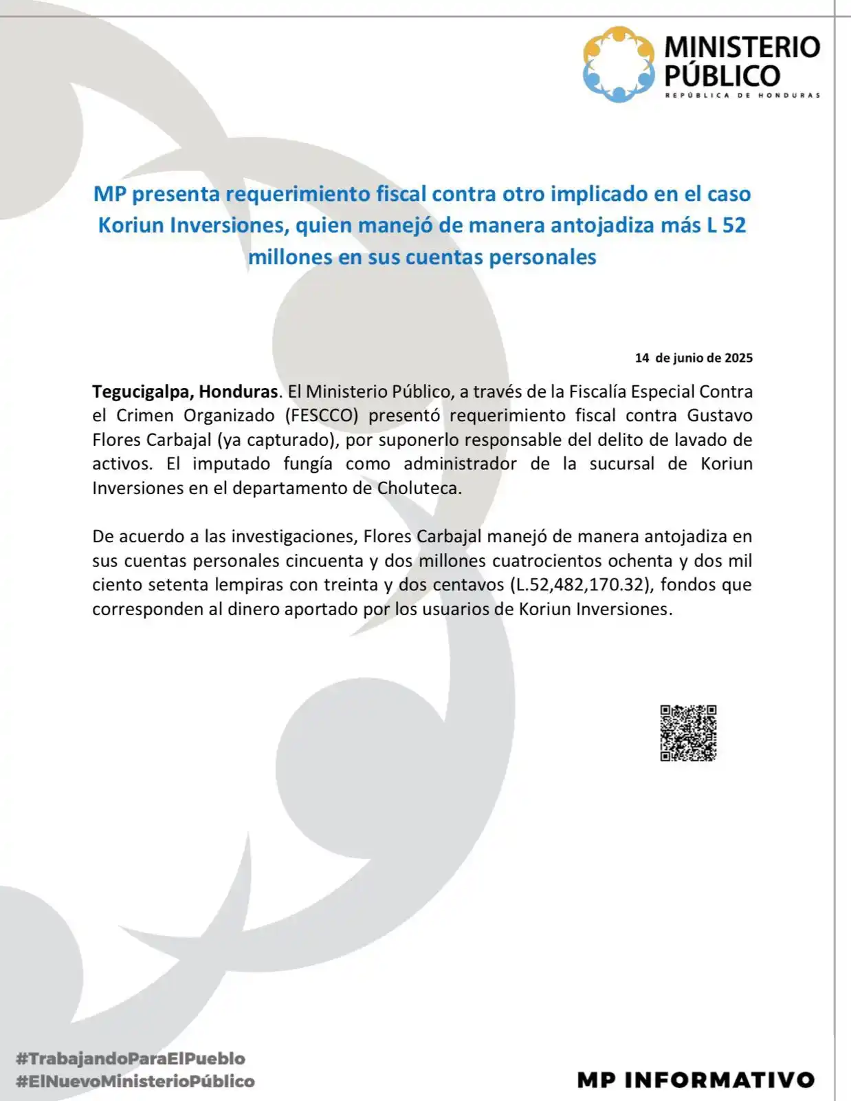 Image from Enfoque Digital HN: EDHN 🚨 || Ministerio Público presenta un nuevo requerimiento fiscal c...