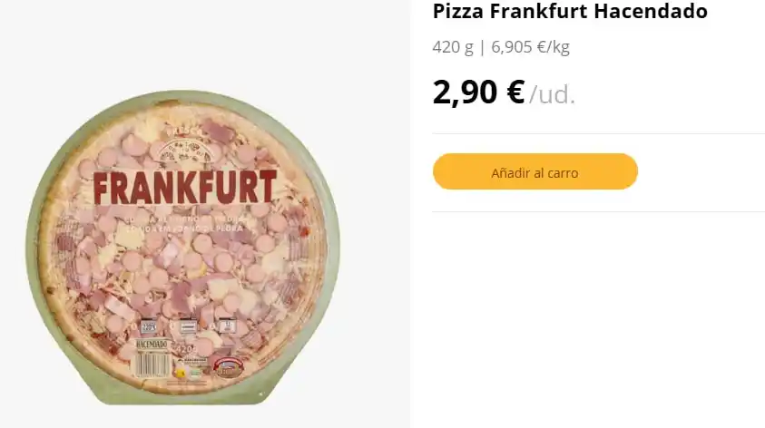 Image from Novedades Mercadona, Lidl y más: Está todo el mundo como loco con el tema novedad pizza de Frankfurt. Y...