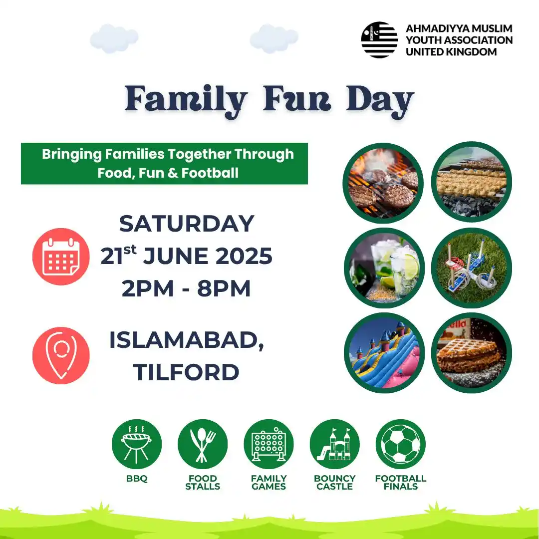 Image from MKA UK: 📢 *FAMILY FUN DAY - TOMORROW* 🍔 📅 SATURDAY 21ST JUNE 🕚 2PM – 8PM...