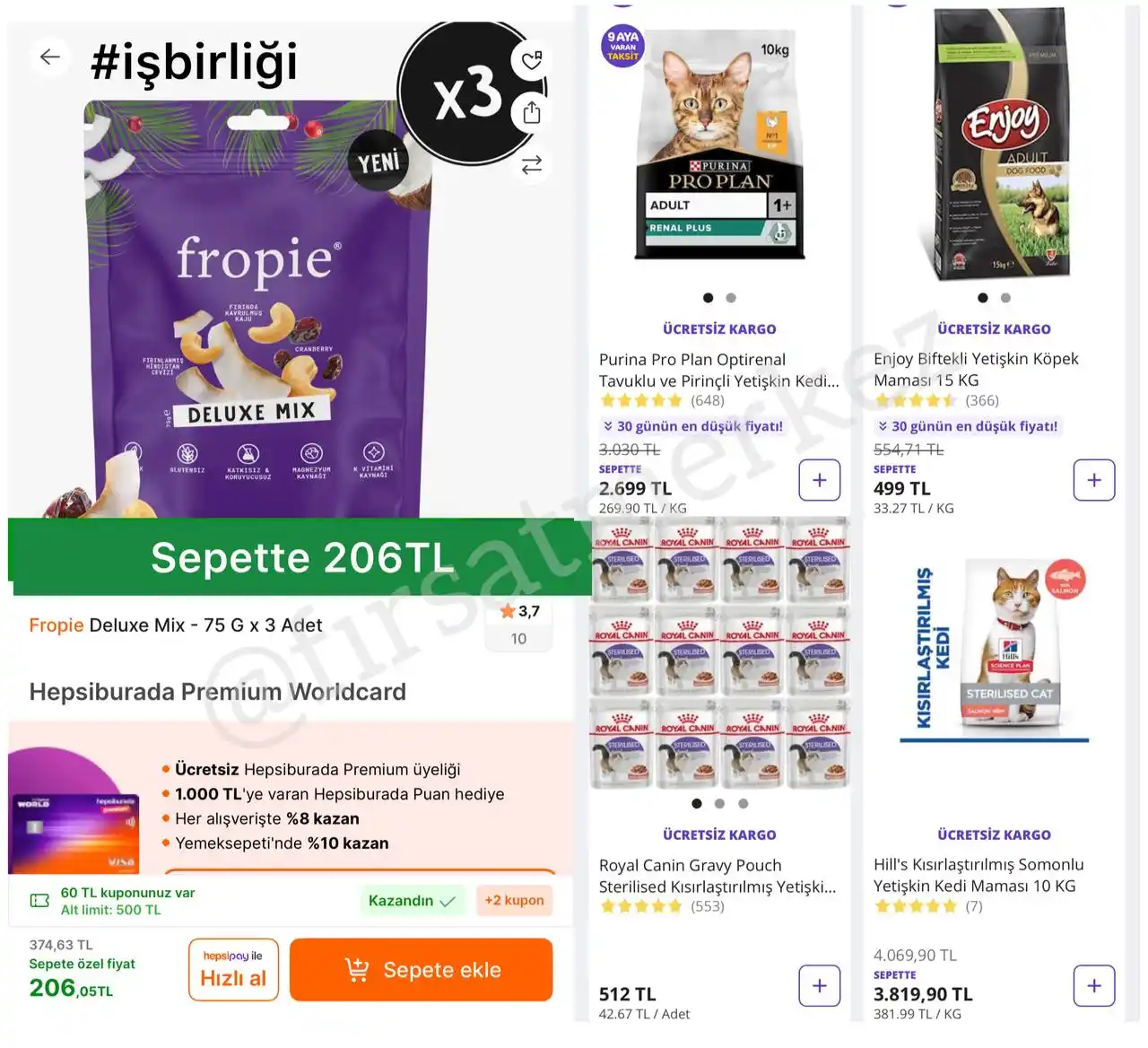 Image from İndirim Fırsat Merkezi: 🔥Fropie Deluxe Mix 75Gr 3 Adet ✅Sepette 206TL’ye Düşüyor - Fropie Ür...